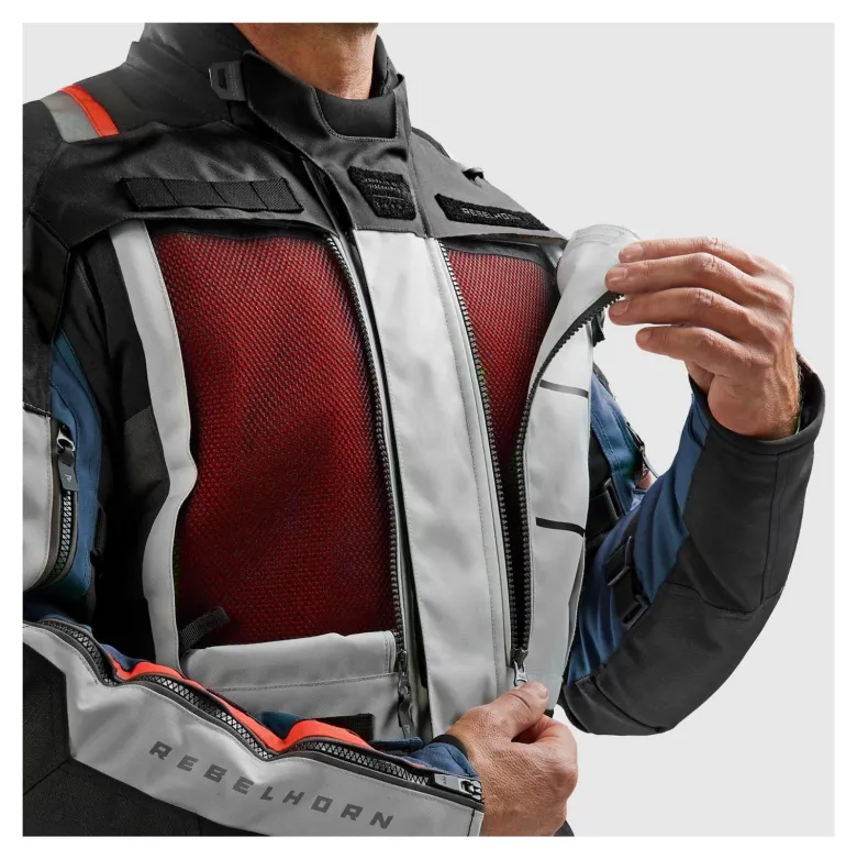 Kurtka tekstylna REBELHORN CUBBY V BLUE/GREY/RED niebieski szary czerwony czarny