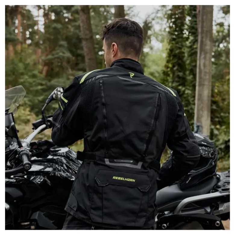 Kurtka tekstylna REBELHORN CUBBY IV BLACK/FLO YELLOW czarny żółty fluo