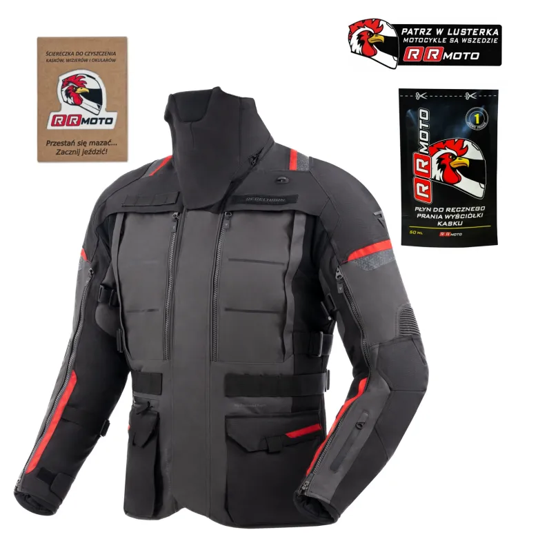 Kurtka tekstylna REBELHORN CUBBY V BLACK/ANTHRACITE/RED czarny grafitowy czerwony