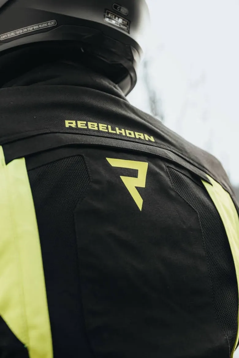 Kurtka tekstylna REBELHORN HARDY II BLACK/FLO YELLOW czarny żółty fluo