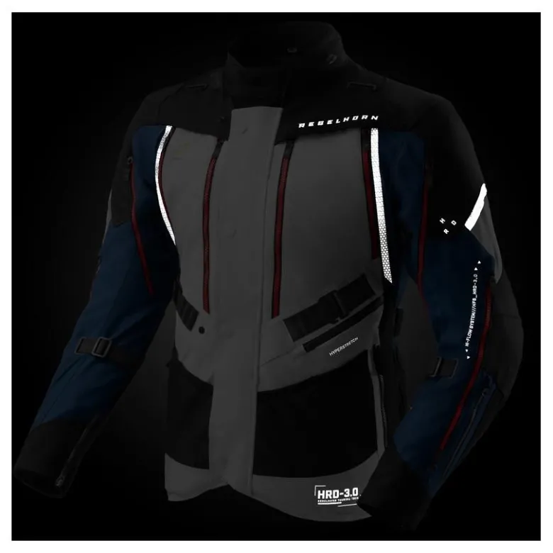 Kurtka tekstylna REBELHORN HARDY 3.0 BLUE/GREY/RED niebieski szary czerwony