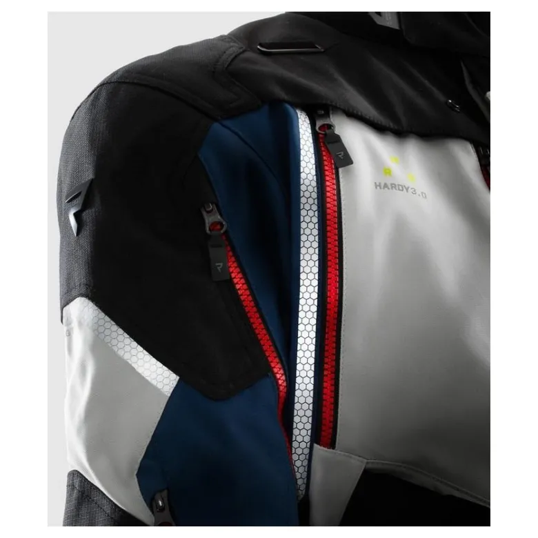 Kurtka tekstylna REBELHORN HARDY 3.0 BLUE/GREY/RED niebieski szary czerwony