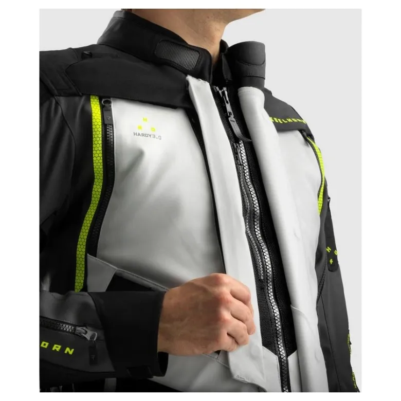 Kurtka tekstylna REBELHORN HARDY 3.0 BLACK/GREY/FLUO YELLOW czarny szary żółty fluo