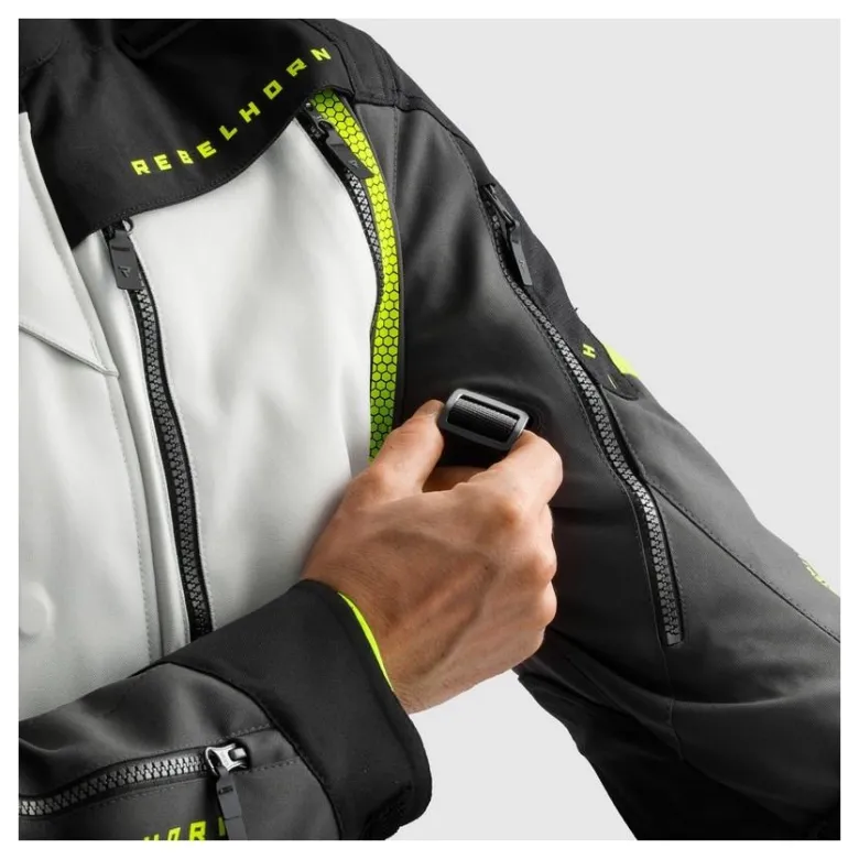 Kurtka tekstylna REBELHORN HARDY 3.0 BLACK/GREY/FLUO YELLOW czarny szary żółty fluo