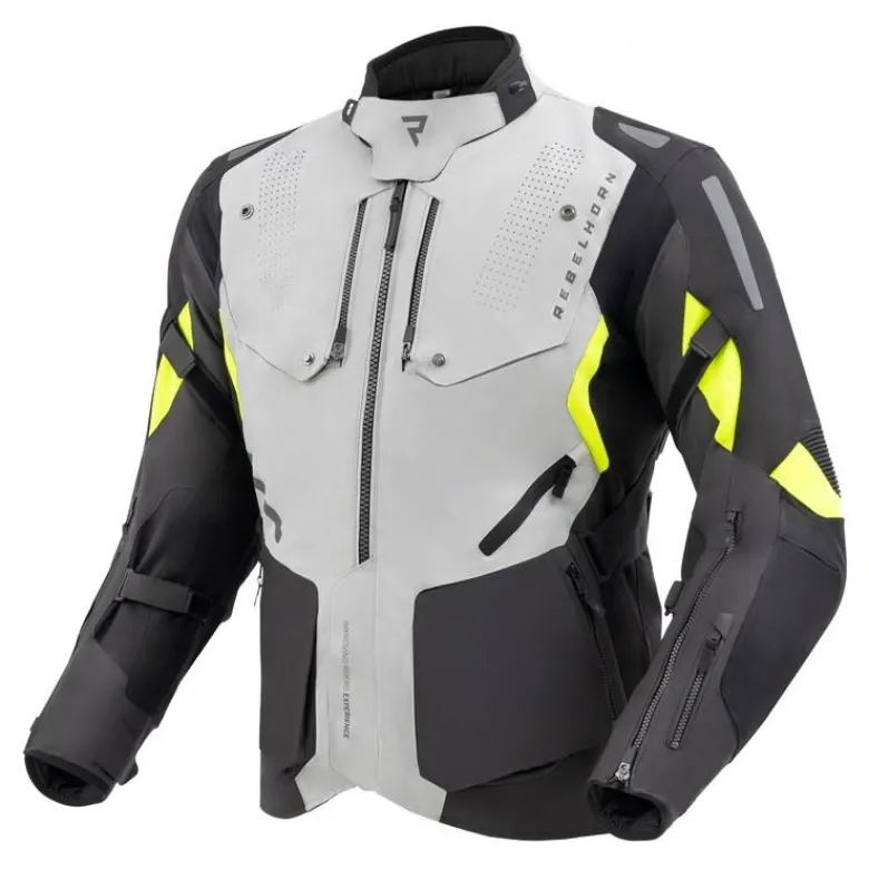 Kurtka tekstylna REBELHORN HIKER IV BLACK/GREY/FLUO YELLOW czarny szary żółty fluo