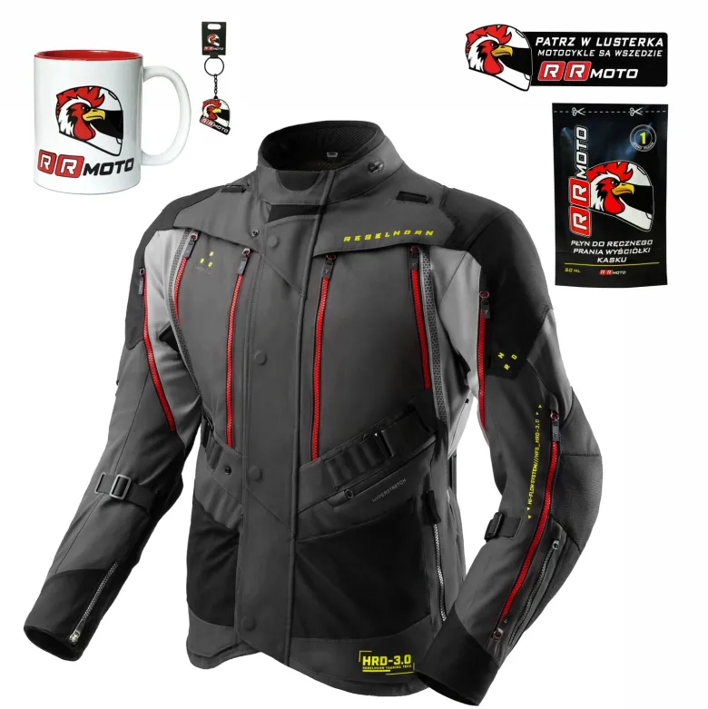 Kurtka tekstylna REBELHORN HARDY 3.0 ANTHRACITE/GREY/YELLOW grafitowy szary żółty