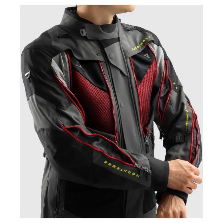 Kurtka tekstylna REBELHORN HARDY 3.0 ANTHRACITE/GREY/YELLOW grafitowy szary żółty