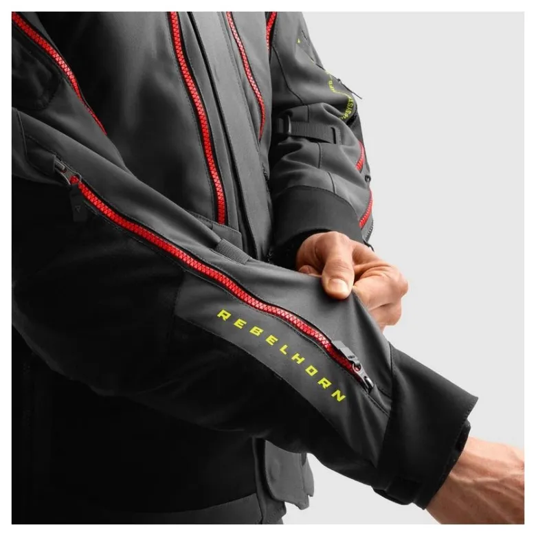 Kurtka tekstylna REBELHORN HARDY 3.0 ANTHRACITE/GREY/YELLOW grafitowy szary żółty