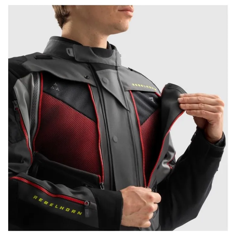 Kurtka tekstylna REBELHORN HARDY 3.0 ANTHRACITE/GREY/YELLOW grafitowy szary żółty