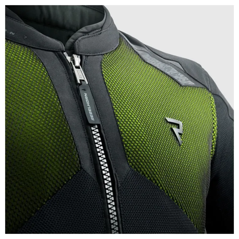 Kurtka tekstylna REBELHORN JAX BLACK/FLUO YELLOW czarny żółty fluo