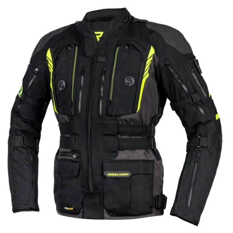 Kurtka tekstylna REBELHORN PATROL BLACK/FLO YELLOW czarny żółty fluo