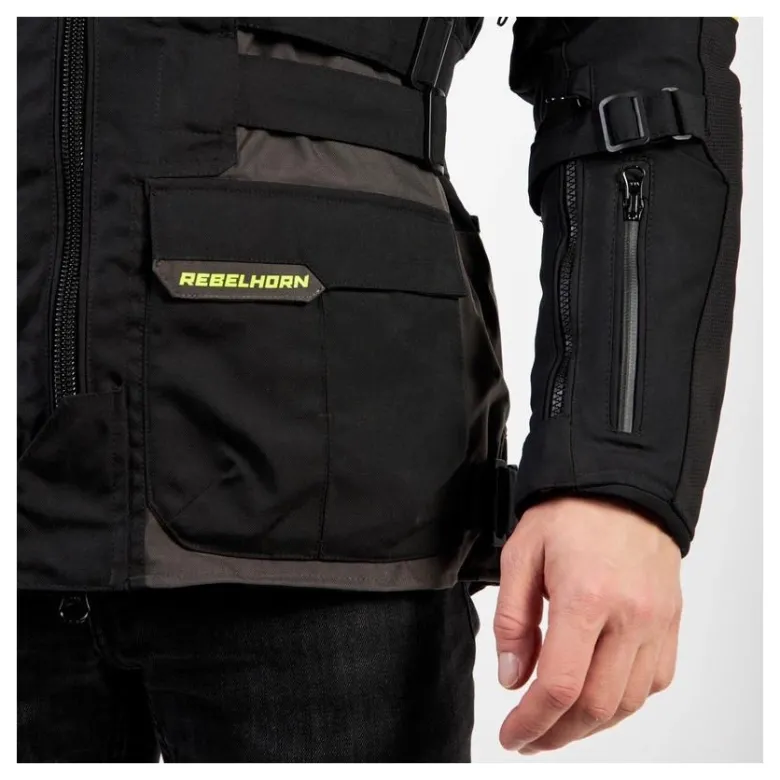 Kurtka tekstylna REBELHORN PATROL BLACK/FLO YELLOW czarny żółty fluo