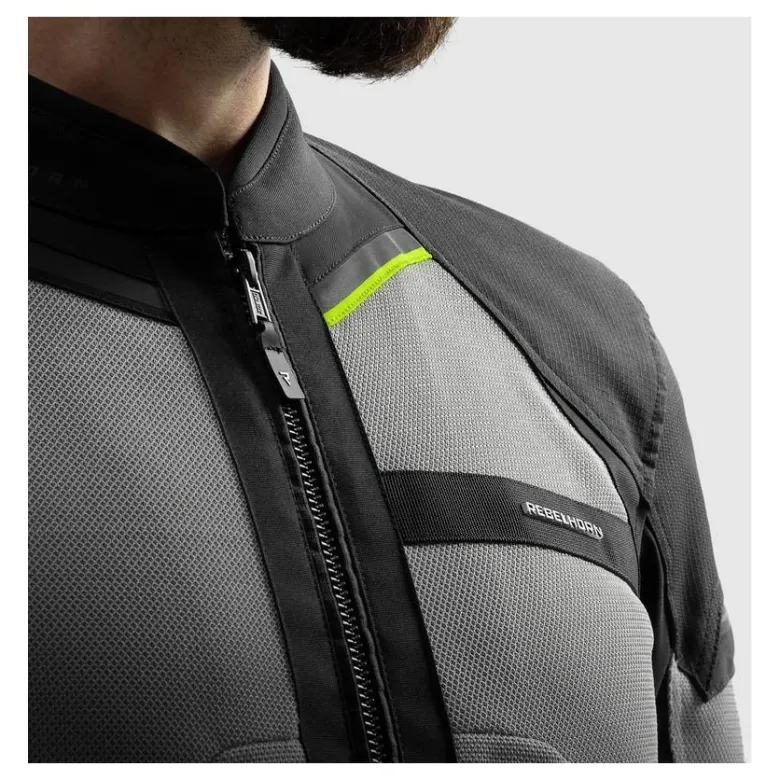 Kurtka tekstylna REBELHORN SCANDAL 3 BLACK/GREY/FLUO YELLOW czarny szary żółty fluo