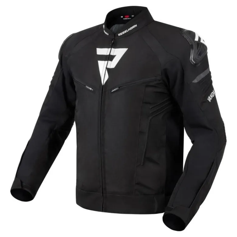 Kurtka tekstylna REBELHORN VANDAL BLACK/WHITE czarny biały