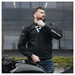 Kurtka tekstylna REBELHORN VANDAL BLACK/WHITE czarny biały