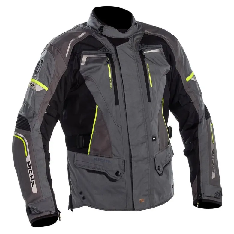 Kurtka tekstylna RICHA INFINITY II TITANIUM grafitowy szary czarny żółty fluo
