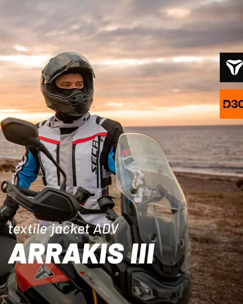 Kurtka tekstylna SECA ARRAKIS III GREY/BLUE/RED szary niebieski czerwony