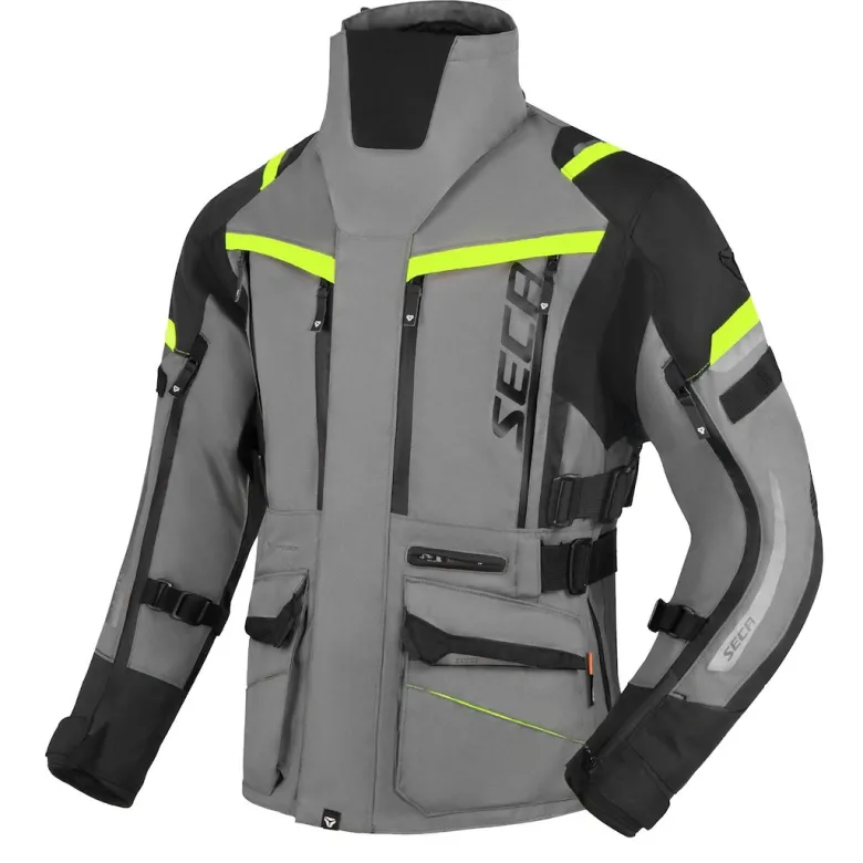 Kurtka tekstylna SECA ARRAKIS III TITANIUM szary żółty fluo czarny