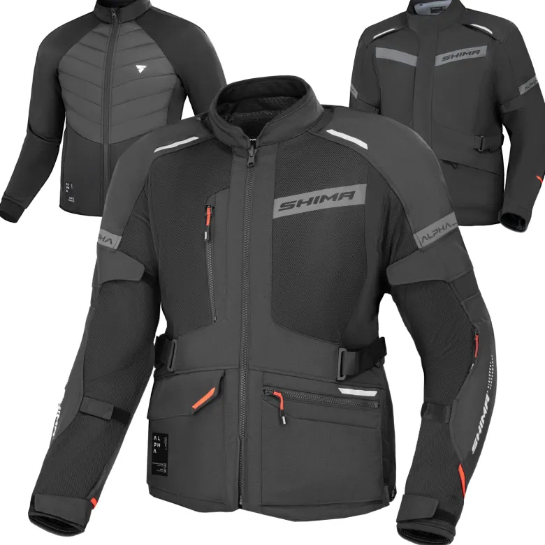 Kurtka tekstylna SHIMA ALPHA BLACK czarny