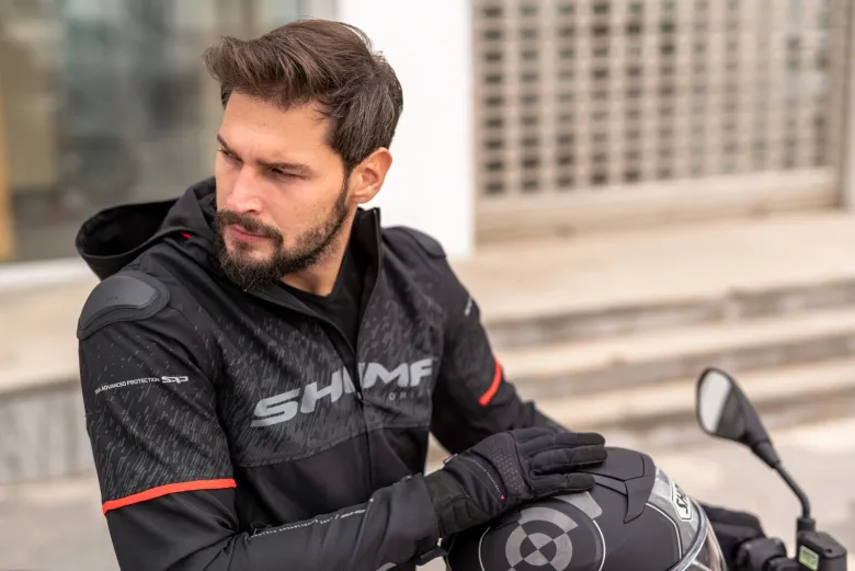 Kurtka tekstylna SHIMA DRIFT+ MEN BLACK czarny szary czerwony