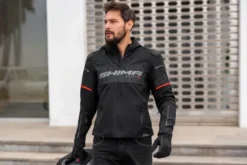 Kurtka tekstylna SHIMA DRIFT+ MEN BLACK czarny szary czerwony