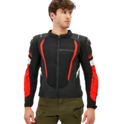 Kurtka tekstylna SHIMA MESH PRO 2.0 RED czarny czerwony biały