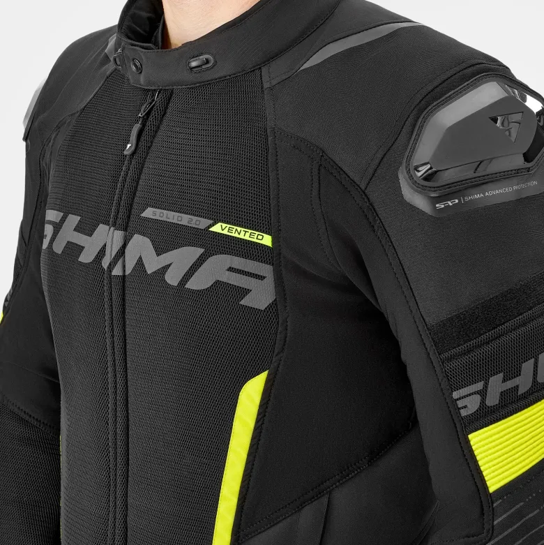 Kurtka tekstylna SHIMA SOLID 2.0 VENTED FLUO czarny żółty fluo