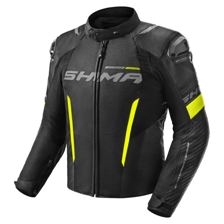 Kurtka tekstylna SHIMA SOLID 2.0 VENTED FLUO czarny żółty fluo