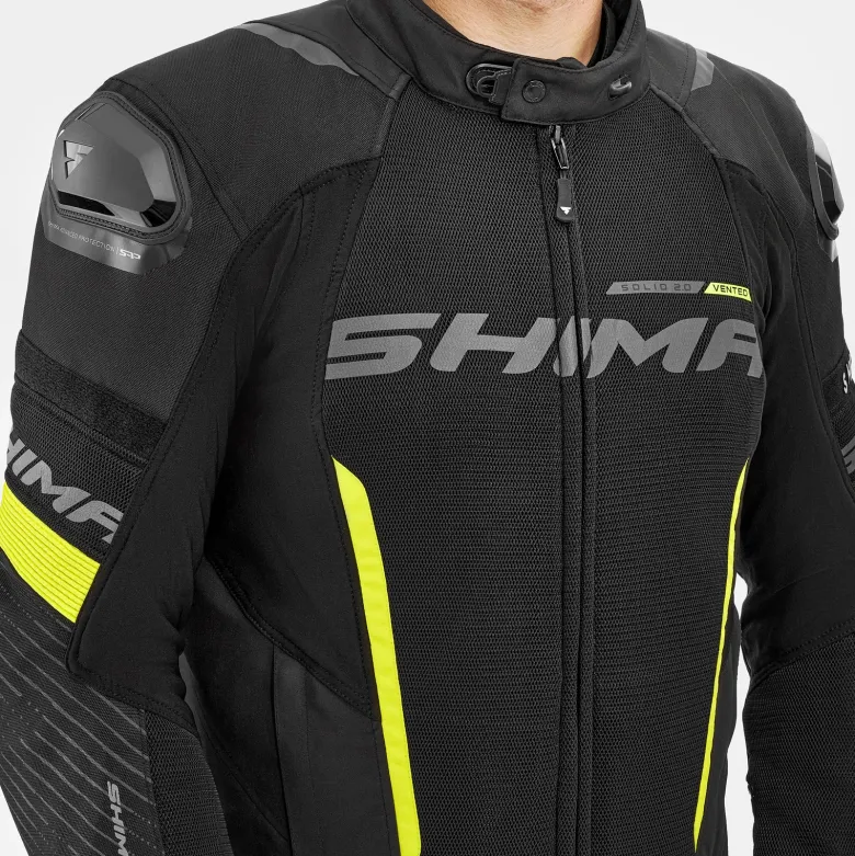 Kurtka tekstylna SHIMA SOLID 2.0 VENTED FLUO czarny żółty fluo