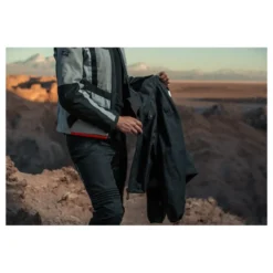 Kurtka tekstylna SPIDI NETRUNNER BLACK/GREY czarny szary czerwony