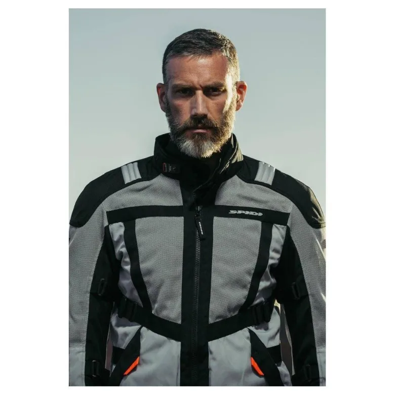 Kurtka tekstylna SPIDI NETRUNNER BLACK/GREY czarny szary czerwony