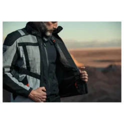 Kurtka tekstylna SPIDI NETRUNNER BLACK/GREY czarny szary czerwony