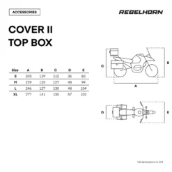 Pokrowiec na motocykl REBELHORN SHELTER TOP CASE BLACK/SILVER czarny srebrny szary