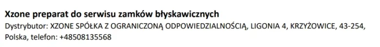 Preparat do serwisu zamków błyskawicznych XZONE ZIP SERVICE 10ml