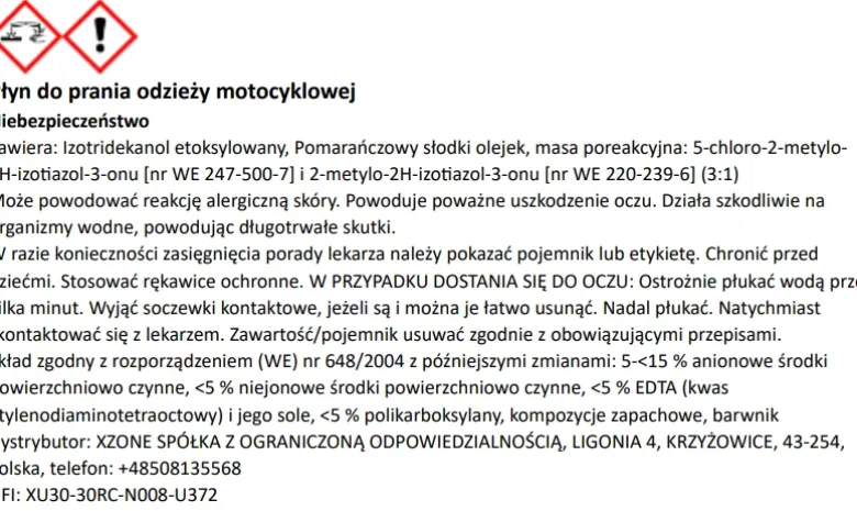 Płyn do prania odzieży motocyklowej XZONE 300ml
