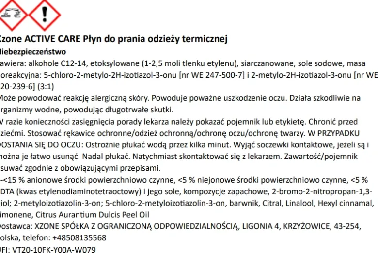 Płyn do prania odzieży termoaktywnej XZONE ACTIVE CARE 40ml