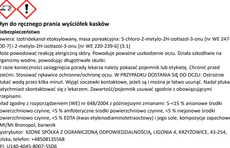 Płyn do prania wyściółki kasku XZONE 50ml