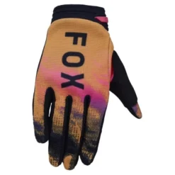 Rękawice cross dziecięce FOX JUNIOR 180 KAIROS TANGERINE żółty czarny