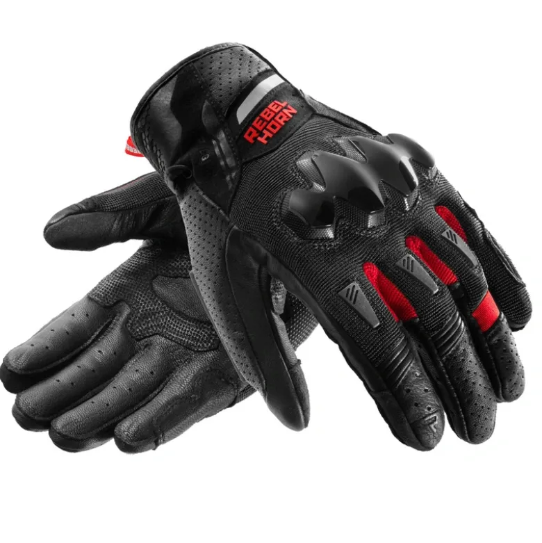 Rękawice miejskie REBELHORN DEFENDER BLACK/RED czarny czerwony