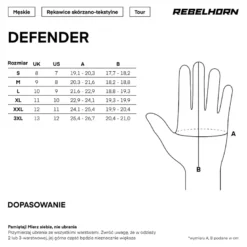 Rękawice miejskie REBELHORN DEFENDER BLACK/GREY/FLUO YELLOW czarny szary żółty fluo