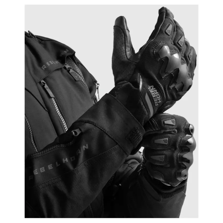 Rękawice szosowo-turystyczne REBELHORN DEFENDER BLACK czarny