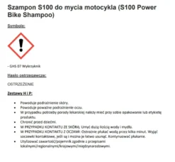 ŚRODEK DO CZYSZCZENIA MOTOCYKLA S100 POWER BIKE SHAMPOO INTERNATIONAL 1L