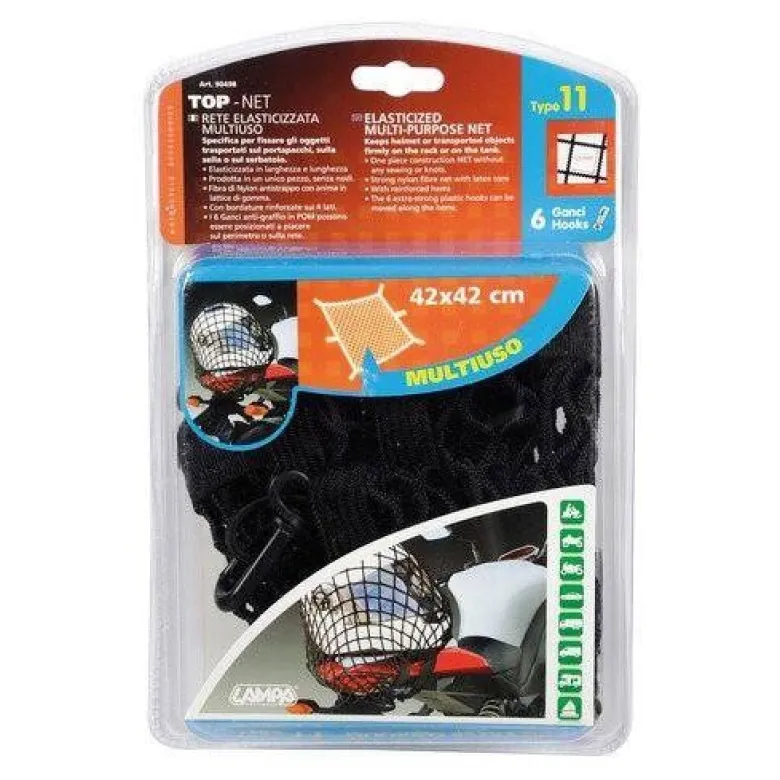 Siatka do mocowania bagażu LAMPA TOP-NET 42x42CM BLACK