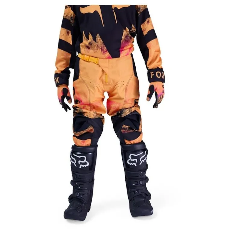 Spodnie cross dziecięce FOX JUNIOR 180 KAIROS TANGERINE czarny żółty