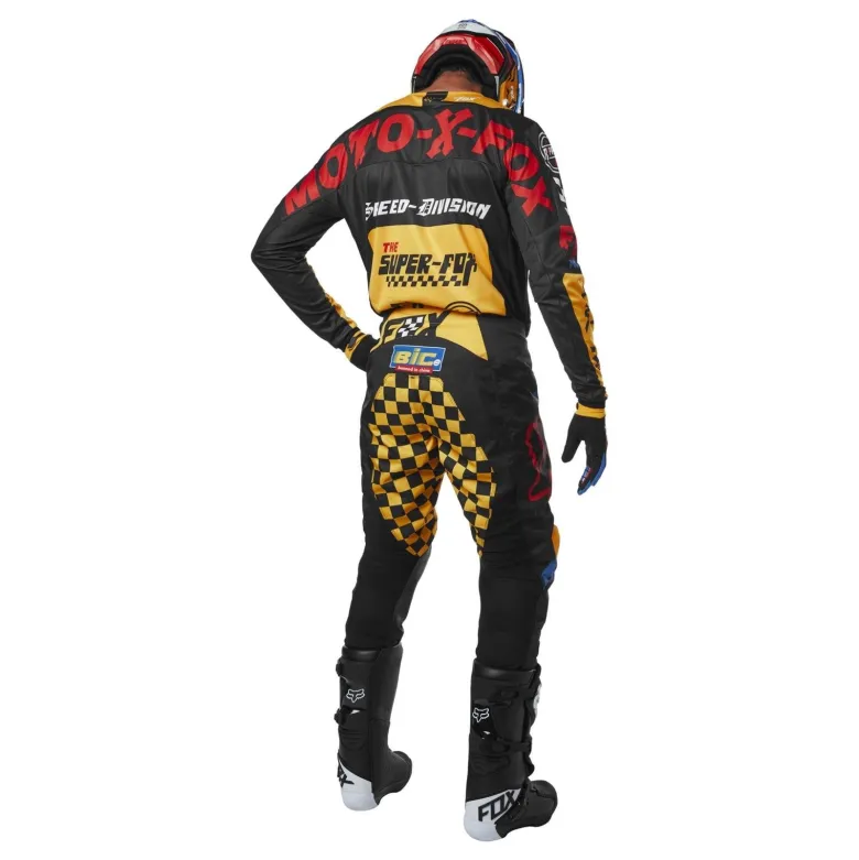 Spodnie cross FOX 180 CZAR BLACK/YELLOW czarny żółty niebieski