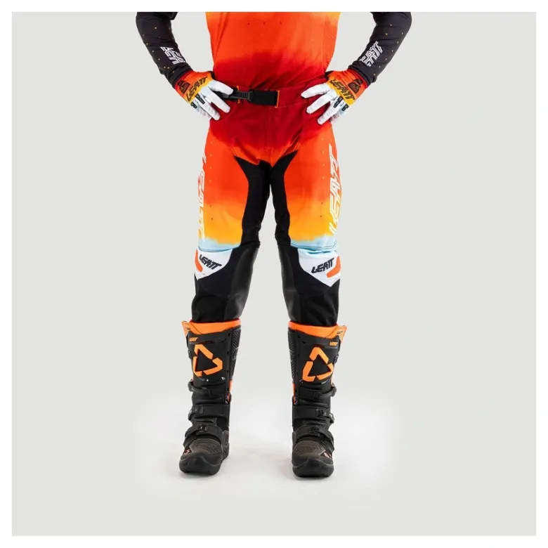 Spodnie cross LEATT MOTO 4.5 GLAMIS czerwony żółty pomarańczowy czarny biały