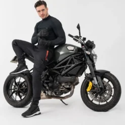 Spodnie motocyklowe SHIMA AKIRA BLACK czarny