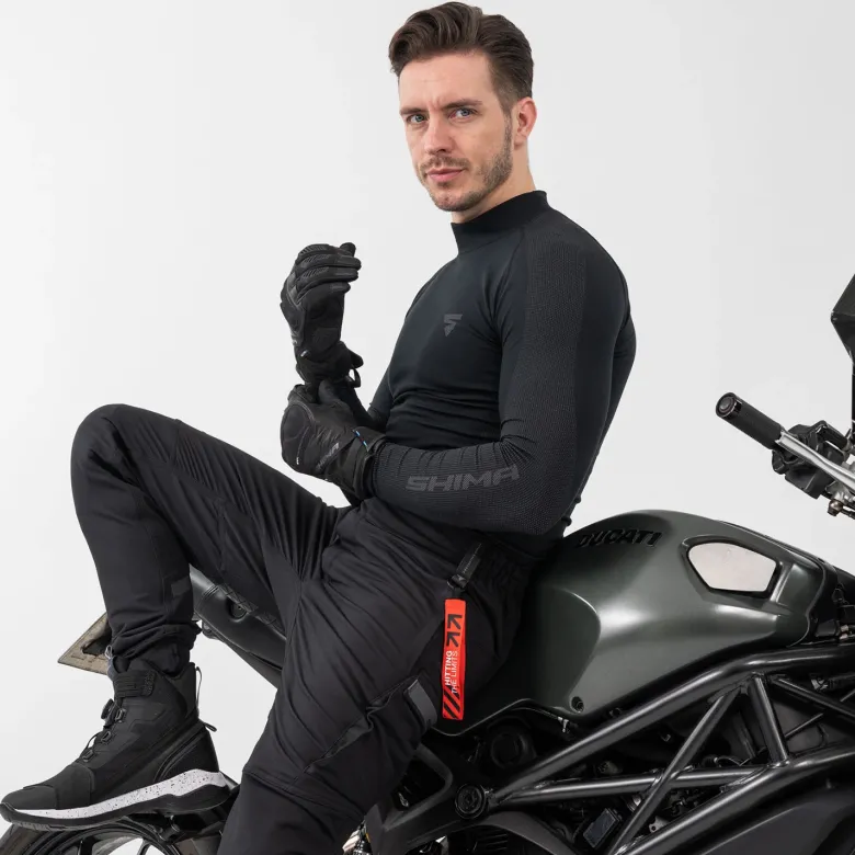 Spodnie motocyklowe SHIMA AKIRA BLACK czarny