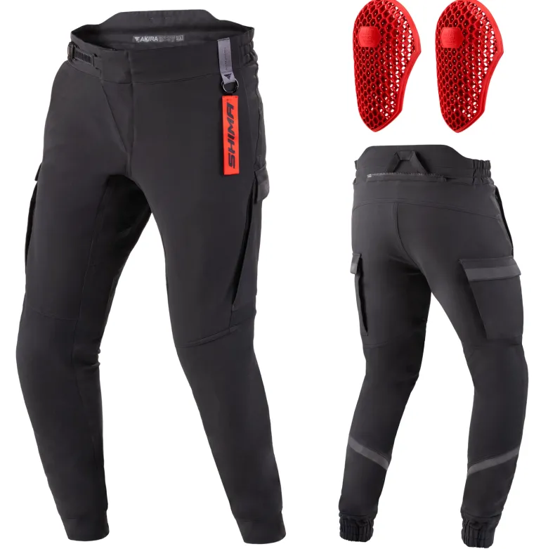 Spodnie motocyklowe SHIMA AKIRA BLACK czarny