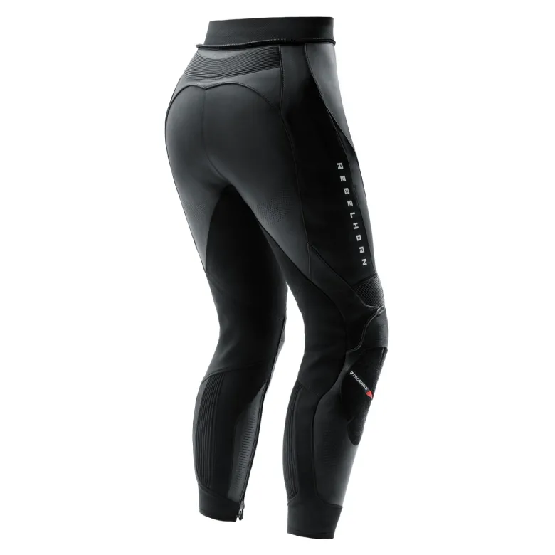 Spodnie skórzane damskie REBELHORN DIVA BLACK/RED czarny czerwony